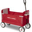 Radio Flyer, 3-in-1 EZ Fold Wagon, Padded Seat with Seat Belts, Red