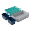 Mainstays Set of 5 Flexible Drawer Storage Organizers, Navy Teal Gray, Case of 6, 30 Piece