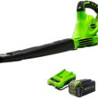 Greenworks 40V 135 CFM Cordless Leaf Blower/Sweeper w/4.0 Ah Battery, 24212