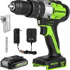 Greenworks 24V Cordless Brushless Hammer Drill Kit, 530 in./lbs Torque, with 2Ah Battery and Charger, 3706602