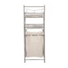 Mainstays 2 Shelves 10 lb Capacity Steel Storage Shelf Unit with Hamper, Satin Nickel Finish