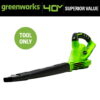 Greenworks 40V 135 CFM Cordless Leaf Blower/Sweeper, Battery Not Included, 24282