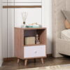 Jaxpety NightStand Bedside Table Furniture Open Storage with Drawer for Bedroom,Living Room,Home
