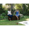 Keter Brightwood 120gal Weatherproof Patio Deck Storage Box Bench, Brown Keter Brightwood 120gal Weatherproof Patio Deck Storage Box Bench, Brown