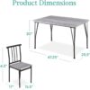 Best Choice Products 5-Piece Metal and Wood Indoor Modern Rectangular Dining Table Furniture Set for Kitchen, Dining Room, Dinette, Breakfast Nook w/ 4 Chairs - Gray