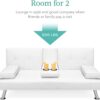Best Choice Products Faux Leather Upholstered Modern Convertible Folding Futon Sofa Bed for Compact Living Space, Apartment, Dorm, Bonus Room w/Removable Armrests, Metal Legs, 2 Cupholders - White
