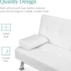 Best Choice Products Faux Leather Upholstered Modern Convertible Folding Futon Sofa Bed for Compact Living Space, Apartment, Dorm, Bonus Room w/Removable Armrests, Metal Legs, 2 Cupholders - White
