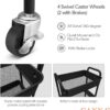 CAXXA 3-Tier Rolling Metal Storage Organizer - Mobile Utility Cart, Kitchen Cart with Caster Wheels (Black)