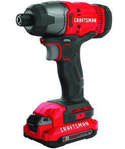 CRAFTSMAN 20V MAX Impact Driver, 1/4 Inch, 2,800 RPM, LED Work light, Battery and Charger Included (CMCF800C1)