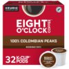 Eight O'Clock Coffee Colombian Peaks Single-Serve Keurig K-Cup Pods, Medium Roast Coffee Pods, 32 Count