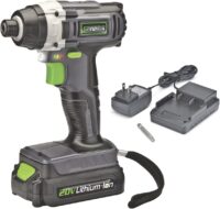 Genesis GLID20A 20 Volt Lithium-ion Battery-Powered Cordless Variable Speed Impact Driver with 1/4" Collet , Built-In LED Work Light, 20V Battery, Charger and Screwdriver Bit
