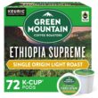 Green Mountain Coffee Ethiopia Supreme Keurig Single-Serve K Cup Pods, Light Roast Coffee, Ethiopia Supreme, 72 Count