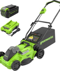 Greenworks 40V 16" TruBrushless™ Cordless Lawn Mower (Push Button Start / Up To 45 Minutes Runtime), 4.0Ah Battery and Charger Included