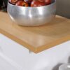 Hodedah Kitchen Island with Spice Rack, Towel Rack & Drawer, White with Beech Top, 15.5 x 35.5-44.9 x 35.2 inches Hodedah Kitchen Island with Spice Rack, Towel Rack & Drawer, White with Beech Top, 15.5 x 35.5-44.9 x 35.2 inches
