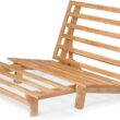 Nirvana FUTONS Queen Size Tri-Fold Wood Futon Sofa Bed Lounger Frame - (Space Saver, Natural Finish) Ideal for Small Spaces, RVs, and Dorm Furniture