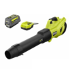 RYOBI RY404140 40V HP Brushless Whisper Series 160 MPH 650 CFM Cordless Battery Leaf Blower with 6.0 Ah Battery and Charger RYOBI RY404140 40V HP Brushless Whisper Series 160 MPH 650 CFM Cordless Battery Leaf Blower with 6.0 Ah Battery and Charger