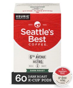 Seattle's Best Coffee 6th Avenue Bistro Dark Roast K-Cup Pods | 6 boxes of 10 (60 Total Pods)