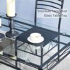 VECELO Dining Table with 4 Chairs 4 Placemats Included, Black VECELO Dining Table with 4 Chairs 4 Placemats Included, Black