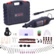 GOXAWEE 130W Rotary Tool Kit with MultiPro Keyless Chuck and Flex Shaft, 140pcs Accessories Variable Speed Electric Drill Set, for Handmade Crafting Projects and DIY Creations
