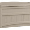 Suncast 73 Gallon Resin Deck Box with Seat, Light Taupe