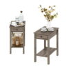 Furinno Classic Rectangular Side Table with Drawer, Set of 2, Rustic Oak Furinno Classic Rectangular Side Table with Drawer, Set of 2, Rustic Oak