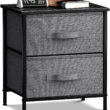 Sorbus Classic Nightstand with 2 Drawers, Black