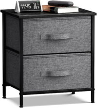 Sorbus Classic Nightstand with 2 Drawers, Black