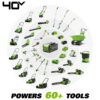 Greenworks 40V 135 CFM Cordless Leaf Blower/Sweeper, Battery Not Included, 24282