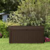 Keter Borneo Outdoor All-Weather 110 Gallon Plastic and Resin Deck Box, Brown