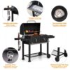PHI VILLA THD-E02GR005 Heavy-duty Outdoor Barrel Charcoal Grill in Black