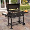 PHI VILLA THD-E02GR005 Heavy-duty Outdoor Barrel Charcoal Grill in Black