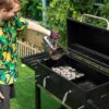 PHI VILLA THD-E02GR005 Heavy-duty Outdoor Barrel Charcoal Grill in Black