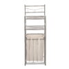 Mainstays 2 Shelves 10 lb Capacity Steel Storage Shelf Unit with Hamper, Satin Nickel Finish