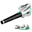 Litheli 40V Cordless Leaf Blower, Dual-Tube with Brushless Motor For Blowing Leaf + 2.0Ah Battery & Charger