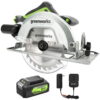 Greenworks 24V Brushless Cordless 7.25'' Circular Saw 4,500 RPM, with 4Ah Battery and 2A Charger