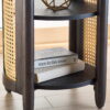 Better Homes & Gardens Springwood Caning Side Table, Charcoal Finish
