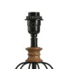 Mainstays Black Metal Cage Table Lamp with Wood Accents and Drum Shade, bulb included, 17"
