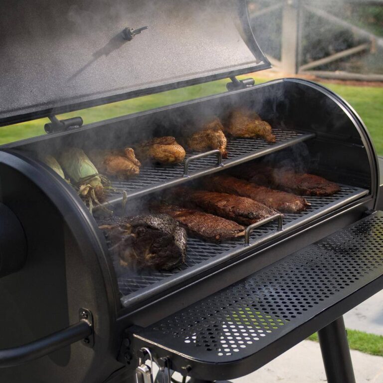 Char-Griller 8250 Grand Champ Charcoal Grill and Offset Smoker in Black ...