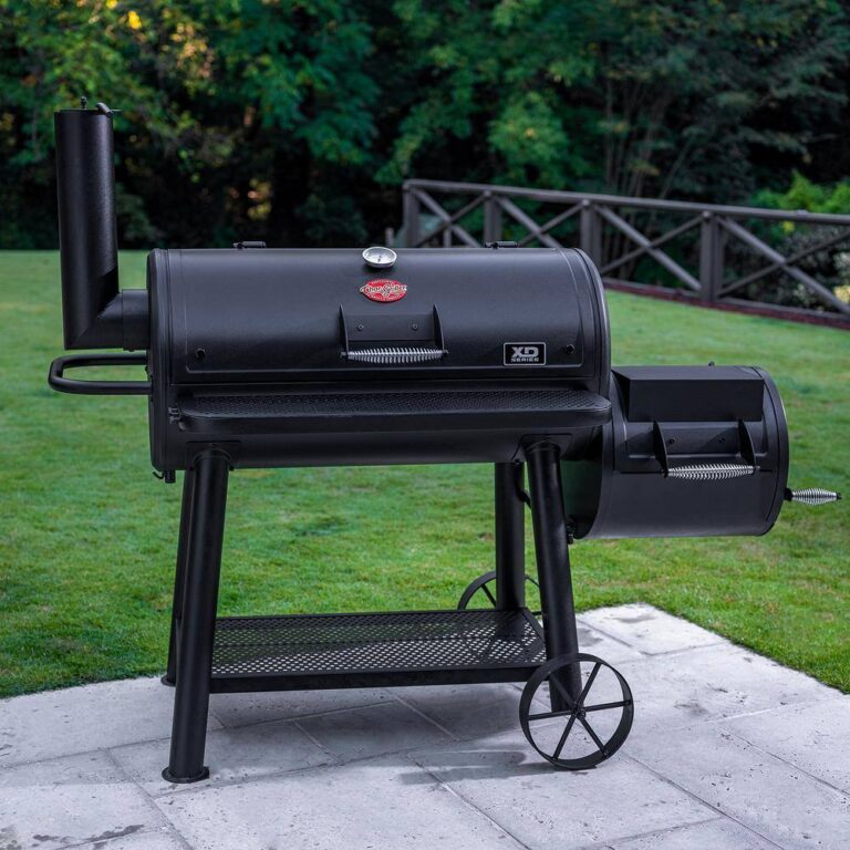 Char-Griller 8250 Grand Champ Charcoal Grill and Offset Smoker in Black ...