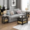 Furinno 2 Petite End Table Bedroom Night Stand - Set of Two, Gray/Black