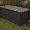Keter Westwood Outdoor Deck Storage Box for Yard Tools, 150 gal, Espresso, Resin