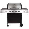 Dyna-Glo DGB495SDP-D 4-Burner Open Cart Propane Gas Grill in Stainless Steel with Side Burner