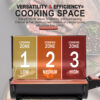 Royal Gourmet CC1830V 30" Barrel Charcoal Grill with Wood-Painted Side Table and Front Table