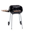 Americana Swinger Charcoal Grill with Side Table - Black