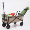 Seina 150lb Capacity Folding Steel Outdoor Utility Wagon Cart, Khaki/Green