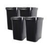 Mainstays 7.6 gal Plastic Kitchen Trash Can, Black, 4 Pack