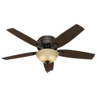 Hunter Newsome 52 Low Profile Newsome 52" 5 Blade Hugger Indoor Led Ceiling Fan - Bronze