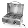Barton Tabletop 20,000 BTU, 2 Burner Grill Portable BBQ Table Top Propane Gas Grill With Foldable Legs, Stainless Steel