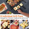 CUSIMAX Raclette Grill Electric Grill Table Portable 2 in 1 Korean BBQ Grill Indoor & Cheese Raclette, Reversible Non-stick plate, Crepe Maker with Adjustable temperature control and 8 Paddles