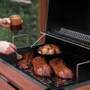 Royal Gourmet CC1830V 30" Barrel Charcoal Grill with Wood-Painted Side Table and Front Table